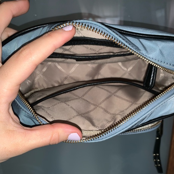 Michael Kors Leila Nylon Camera Crossbody Bag in Pale Blue - Picture 11 of 13